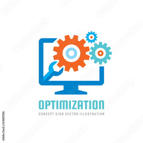 Computer Repair Service Vector Business Logo Template Concept