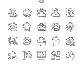 Poster - cloud computing well-crafted pixel perfect vector thin line icons 30 2x grid for web graphics and ap