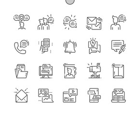 Dialogue assets Well-crafted Pixel Perfect Vector Thin Line Icons 30 2x Grid for Web Graphics and Apps. Simple Minimal Pictogram