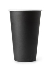 Front View Of Black Paper Coffee Cup