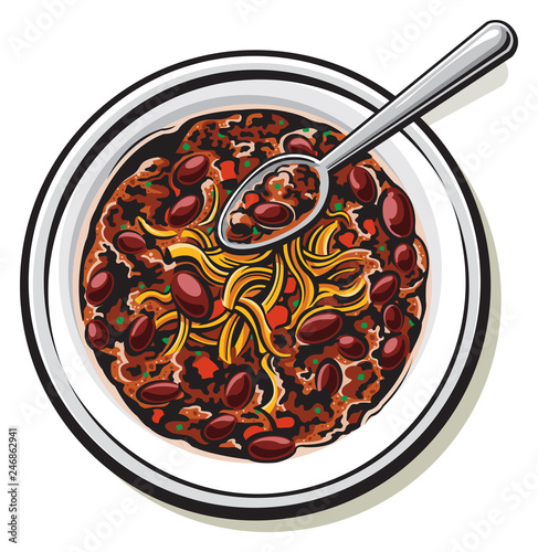 Bowl of chili – Stock-Vektorgrafik | Adobe Stock