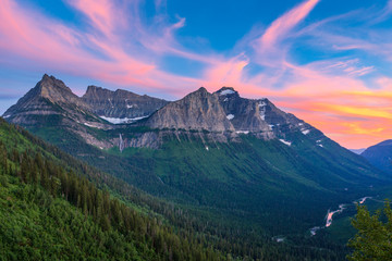 Wall Mural - Glacier National Park Mountain Sunset