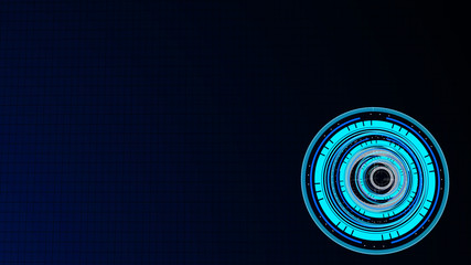 Wall Mural - abstract surround radar interface on mesh base.futuristic hud radar display. elements of digital dat