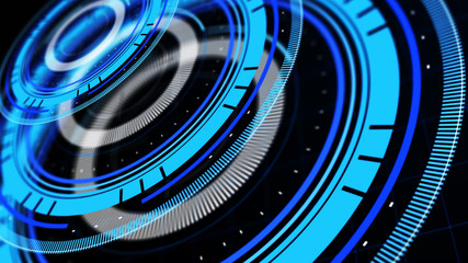 Wall Mural - abstract surround radar interface on mesh base.futuristic hud radar display. elements of digital dat