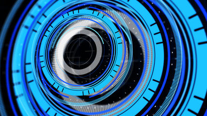 Wall Mural - abstract surround radar interface on mesh base.futuristic hud radar display. elements of digital dat