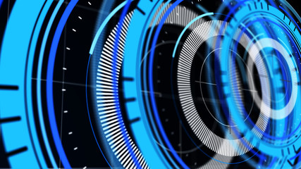 Wall Mural - abstract surround radar interface on mesh base.futuristic hud radar display. elements of digital dat