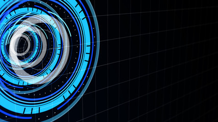 Wall Mural - abstract surround radar interface on mesh base.futuristic hud radar display. elements of digital dat
