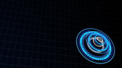 Wall Mural - abstract surround radar interface on mesh base.futuristic hud radar display. elements of digital dat