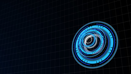 Wall Mural - abstract surround radar interface on mesh base.futuristic hud radar display. elements of digital dat