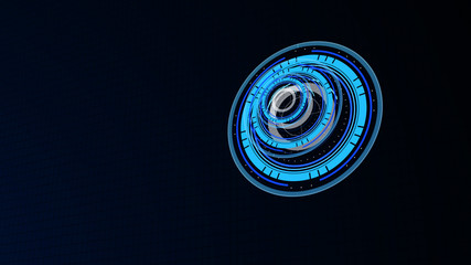 Wall Mural - abstract surround radar interface on mesh base.futuristic hud radar display. elements of digital dat
