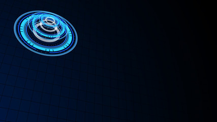 Wall Mural - abstract surround radar interface on mesh base.futuristic hud radar display. elements of digital dat