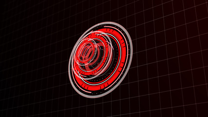 Wall Mural - abstract surround radar interface on mesh base.futuristic hud radar display. elements of digital dat
