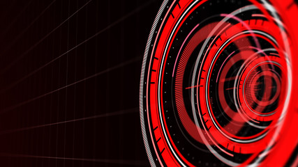 Wall Mural - abstract surround radar interface on mesh base.futuristic hud radar display. elements of digital dat