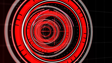 Wall Mural - abstract surround radar interface on mesh base.futuristic hud radar display. elements of digital dat