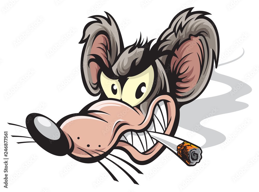 Rat smoking Stock Vector