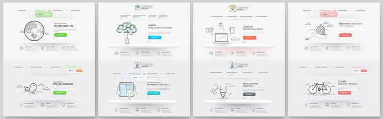 business website template elements collection.