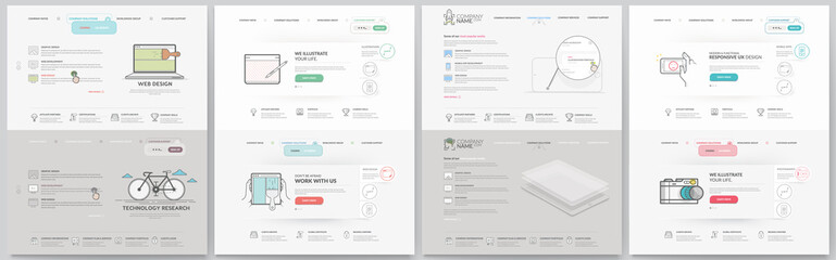 Wall Mural - Business website template elements collection.