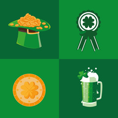 Wall Mural - set icons of st patrick day