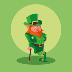 comic leprechaun with cane avatar character