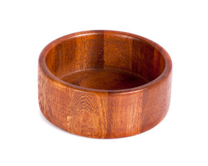 Poster - wooden bowl on a white background