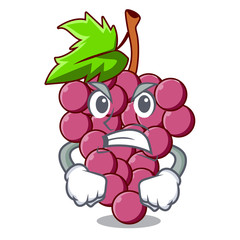 Sticker - Angry red grapes fruit above mascot table