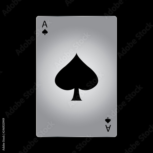 Fotografía Vector Ace of spades playing card on black background