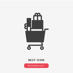 Poster - shopping cart icon vector symbol