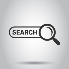 Poster - Search bar vector ui element icon in flat style. Search website form illustration field. Find search business concept.