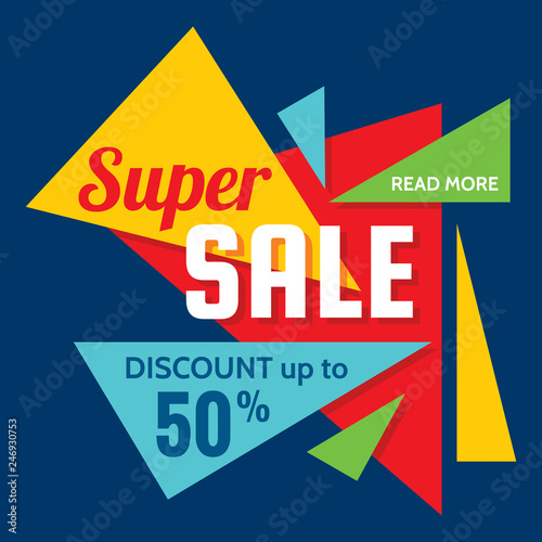 Super Sale Vector Creative Banner Illustration Abstract Concept
