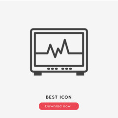 Poster - graph monitor icon vector