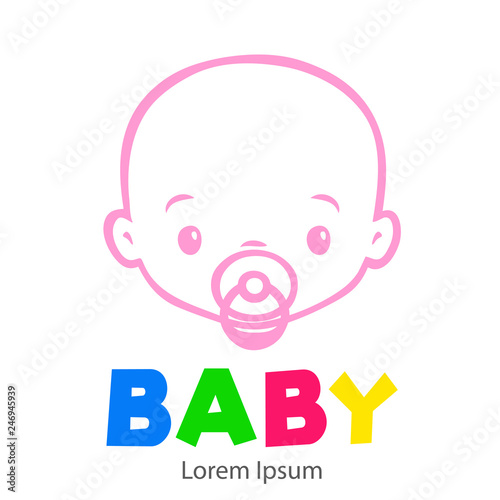 Logotipo Con Texto Baby Con Caricatura De Cara De Bebe Lineal Con Chupete Color Rosa Stock Vector Adobe Stock Logotipo Con Texto Baby Con Caricatura De Cara De Bebe Lineal Con Chupete Color Rosa Stock Vector Adobe Stock