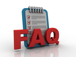 Poster - 3d illustration Frequently Asked Questions symbol 