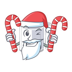 Sticker - Santa with candy toilet paper isolated with the cartoons