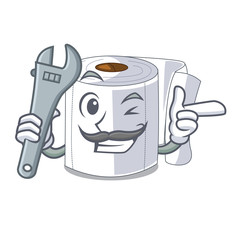 Sticker - Mechanic toilet paper isolated with the cartoons