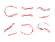 Baseball lace ball illustration isolated symbol set. Vector baseball background sport design