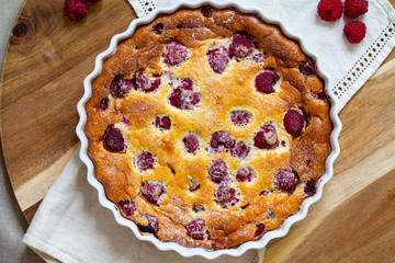 Raspberry clafoutis