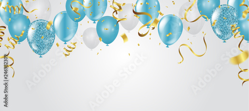 Cuadros en Lienzo blue balloons, vector illustration