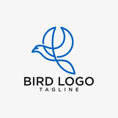 Wall Mural - Bird Logo Abstract Lineart Outline Design Vector Template