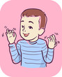 Kid Boy Symptom Hands Stimming Illustration