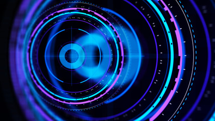 Wall Mural - futuristic control mechanisms on net background.scientific futuristic interface. round blue abstract