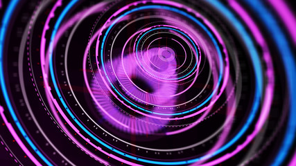 Wall Mural - futuristic control mechanisms on net background.scientific futuristic interface. round purple abstra