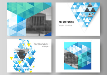 Wall Mural - the minimalistic abstract vector illustration of the editable layout of the presentation slides desi