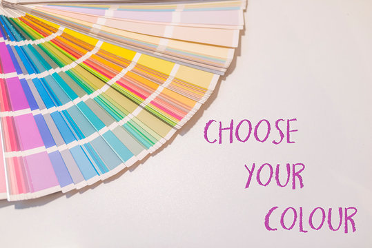 Colour sample chart close up