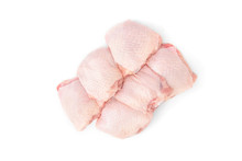 Raw Chicken Thigh Isolated On White Background.