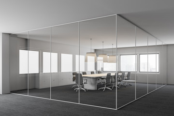 Glass meeting room corner