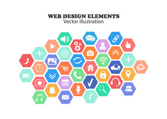 Aufkleber - Elements of web design. Icons for buttons web pages.