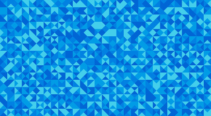 Poster - Blue mosaic triangle tiles flooring or wall decoration for wallpaper. Architecture design pattern material texture background, 3d abstract illustration