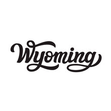 Wyoming. Hand Drawn Lettering Text