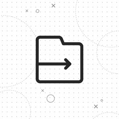 Poster - in the folder icon, vector best line icon