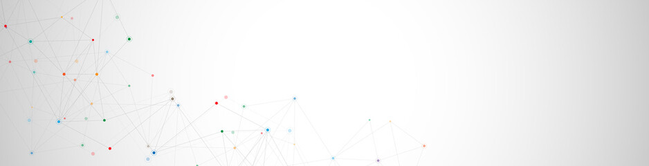 Geometric abstract background with connected dots and lines. Global network concept and communication technology.